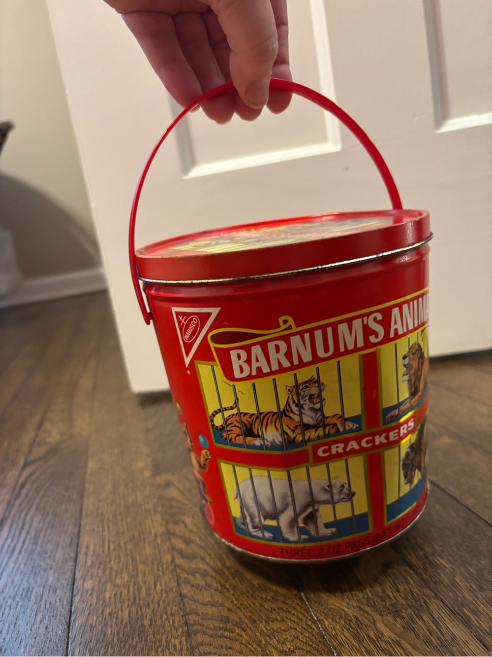 Animal Crackers Red Party Tin - Classic Snack Bucket